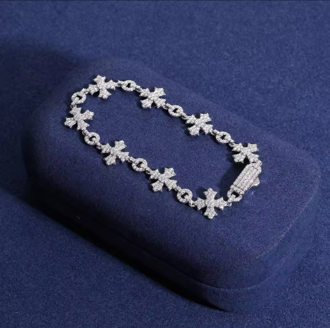 Moissanite Sterling Silver 925 Charm bracelet