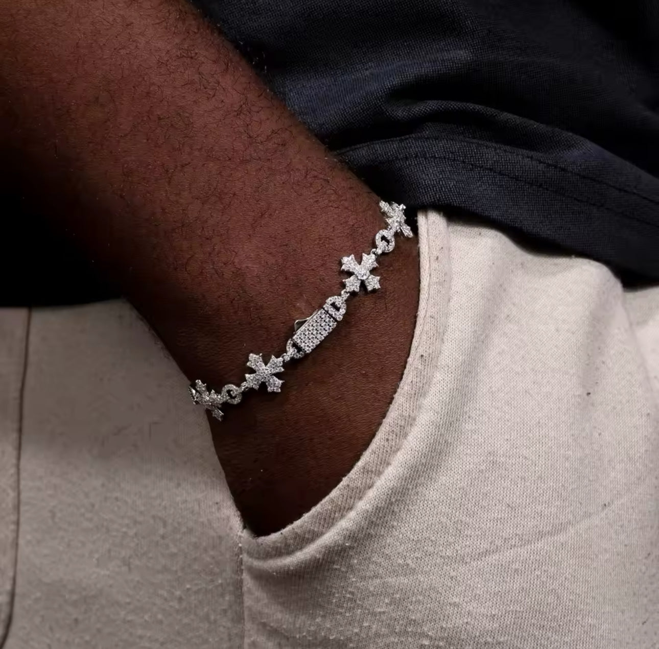 Moissanite Sterling Silver 925 Charm bracelet