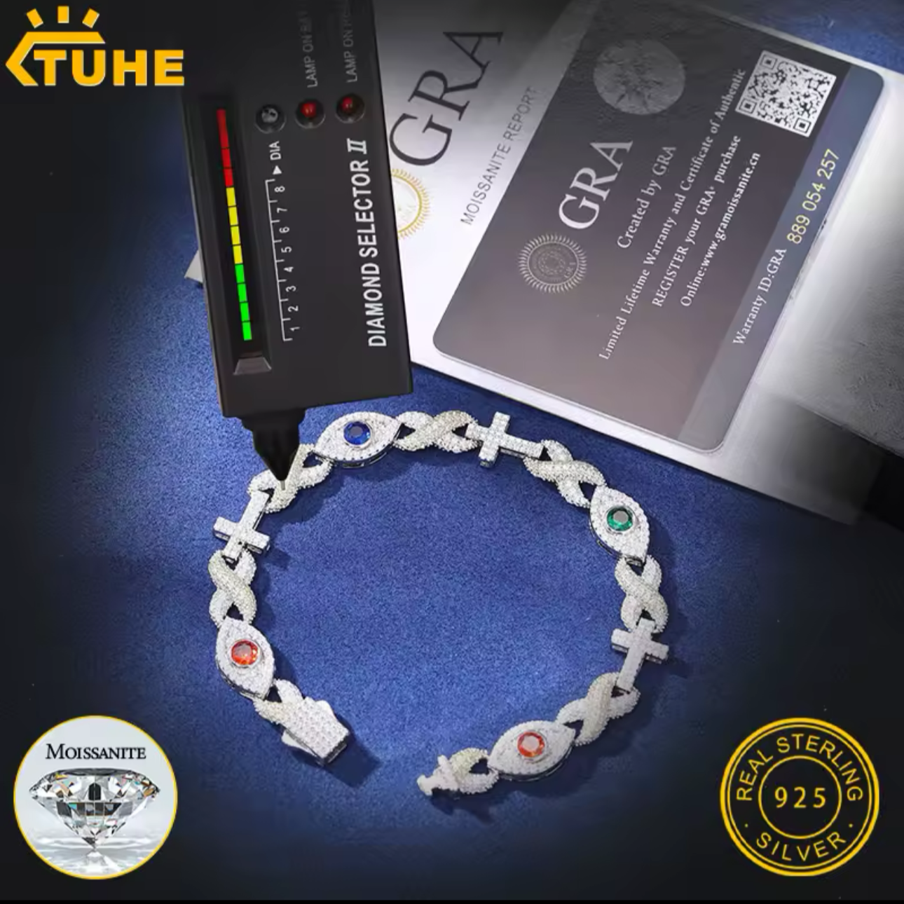 Moissanite 925 silver bracelet